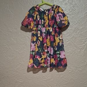 Isobella & Chloe Pink and Purple Puff Sleeve Sundress Size 6